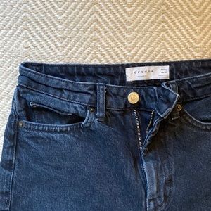 topshop dark straight/wide leg jeans!